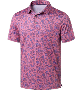 Camiseta Polo de Fabricación OEM, Poliéster y Elastano, Tejido de Punto, Estampada, Transpirable, Corte Ajustado para Hombre, Camiseta de Golf de Manga Corta, Sublimación Personalizada - Product Image 1