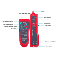 Testeur de câbles multifonction Wire Tracker UTP/STP RJ11 RJ45 Détecteur de réseau téléphonique Localisateur de ligne Rouge/Jaune/Bleu