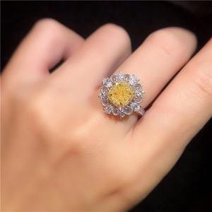 Di modo Classico 1.01ct <span class=keywords><strong>FY</strong></span>/VVS2 Giallo Anello di Diamanti Per Le Donne - Product Image 5