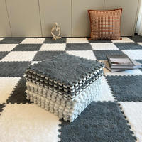 Tapis de sol emboîtable épaissi en forme de carreaux, personnalisable en gros, pour la maison, l'exercice et la chambre à coucher, en fourrure