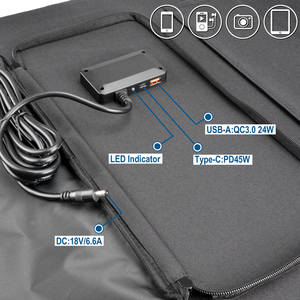 แผงโซลาร์เซลล์พับได้ 100W สำหรับรถยนต์และแคมป์ปิ้ง - Product Image 5