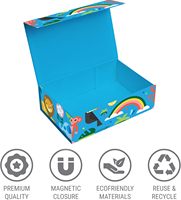 Boîte magnétique personnalisée avec logo créatif pour l'emballage de livres éducatifs pour enfants, jouets, impression, boîtes cadeaux en carton rigide