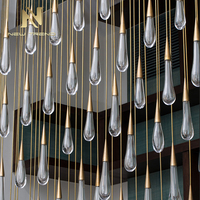 Creative design cob led en aluminium cristal pendentif lumière soutien personnalisé lustre