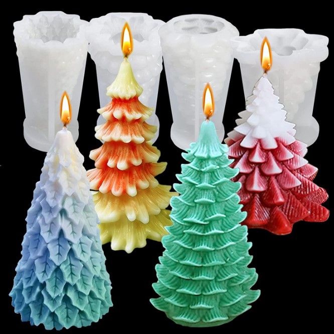 Stampo Silicone Albero Di Natale 3D - Per Candele E Gesso