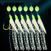 6 crochets/sac 8 #   à 18 ans #   Rigues Sabiki Lumineuses pour Eau Salée, Hameçons Réalistes Effet Écailles de Poisson, Lure Pré-montée Sabiki avec Tinsel Flash