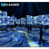 Salle de projection immersive 3D avec système de cartographie interactive, projecteur holographique pour affichage mural 360° et affichage en grotte 5D