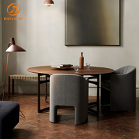 Table à manger pliante en teck moderne et élégante, nouveaux modèles pour café, restaurant, villa, hôtel, salon