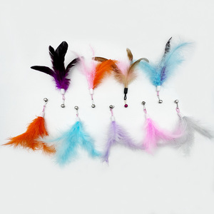 Factory wholesale <b>cat</b> teaser feather bell replaceable head pet <b>plush</b> toy <b>cat</b> teaser, fun and interactive toy - Product Image 4