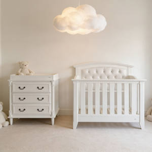 Ensemble de meubles de chambre à coucher en bois pour bébé, convertible 3 en 1 : lit bébé, lit d'enfant, table à langer avec rangement - Product Image 4