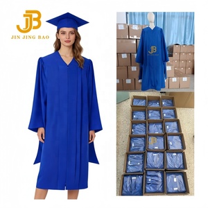 JJB - Conjunto de toga y birrete de graduación con borla, regalia mate para adultos, unisex, azul <span class=keywords><strong>real</strong></span>, tela de poliéster, para uso escolar - Product Image 2
