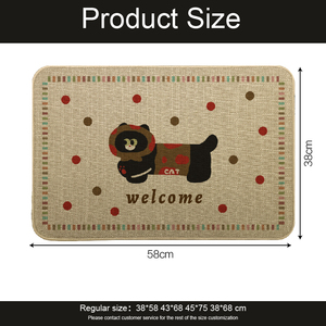 Personalizzabile di piccole dimensioni Anti-scivolo tappetino <span class=keywords><strong>in</strong></span> <span class=keywords><strong>gomma</strong></span> di lino lavabile tappeto dal produttore per uso domestico e alberghiero - Product Image 4