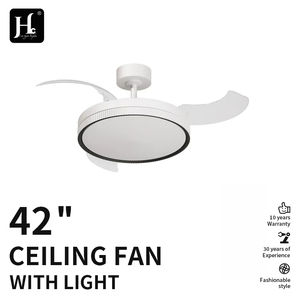 Ventilateur de plafond moderne à 3 pales rétractables de 42 pouces avec moteur DC, lumière LED, télécommande, pour la maison, l'hôtel, le bureau - Product Image 3