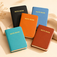 DOMIKEE Petit carnet de poche simple et portable, couverture en simili cuir, bloc-notes avec fermeture adhésive, 98 feuilles A7