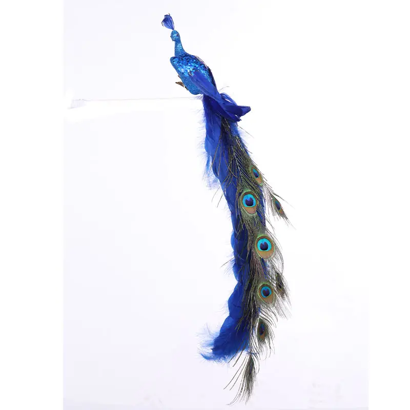 Peacock Sequin Long Tail Bird Christmas Halloween Party Accessories Home Decoration