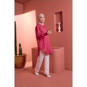Abito in Chiffon leggero Baju Kurung all'ingrosso abbigliamento musulmano contemporaneo in tinta unita abbigliamento quotidiano del sud-est asiatico - Product Image 2