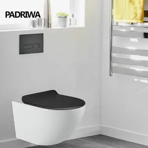 Parede preto e branco pendurado WC superior Dual Push Cisterna embutida tanque de água escondida para o banheiro