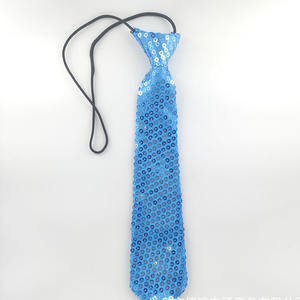 Cravates brodées Styles décontractés scintillants scène correspondant élastique cravate réglable Polyester solide smoking hommes cravate à paillettes pour la fête - Product Image 6