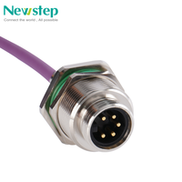 Conector de Ethernet Industrial M12 de 5 Pines Codificado 7/8 Tipo Blindado para Montaje en Panel, Cable M12, Conector CC-Link 7/8