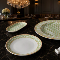 PITO Nouveaux Services de Table de Luxe en Porcelaine – Assiettes et Bols en Céramique en Forme de Fleur