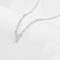 Collier en argent 925 pour femme, pendentif lettre en argent sterling 925 véritable, chaîne plaquée or, idéal pour le dropshipping de bijoux