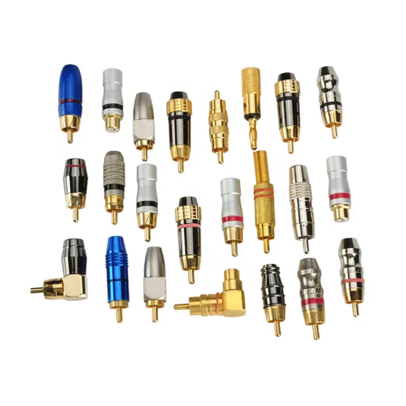High End Gold Plated Audio & Video Connector Metal RCA Plug for speaker audio cable