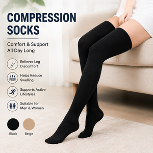 <span class=keywords><strong>Chaussettes</strong></span> de compression montantes, très élastiques et respirantes, pour le voyage, le bureau, le sport et le quotidien – Personnalisation OEM disponible - Product Image 1