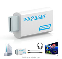 Adaptateur Wii vers HD Wii 1080P blanc et noir Convertisseur Wii2HDMI pour écran PC HDTV Monitor