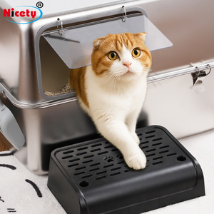 Meilleure litière pour chat en acier inoxydable <span class=keywords><strong>de</strong></span> grande capacité, facile à nettoyer, litière fermée pour chat, accessoire haut <span class=keywords><strong>de</strong></span> gamme pour animaux <span class=keywords><strong>de</strong></span> compagnie - Product Image 4