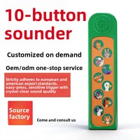 Module vocal en plastique à 10 touches en bande longue ; Accessoire sonore pour livres illustrés d'éveil ; Son personnalisable à activer par pression