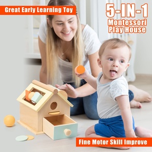 Jouet <span class=keywords><strong>Montessori</strong></span> en bois 4 en 1 pour la maison : boîte <span class=keywords><strong>de</strong></span> <span class=keywords><strong>permanence</strong></span> des objets avec jeu <span class=keywords><strong>de</strong></span> billes et pièces <span class=keywords><strong>de</strong></span> monnaie pour nourrissons - Product Image 5