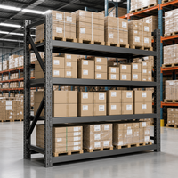 Étagère de stockage robuste pour entrepôt, rayonnage à palettes à 4 niveaux pour atelier industriel, usine et stockage en arrière-cour de magasin