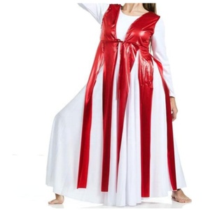 <span class=keywords><strong>Tunique</strong></span> de <span class=keywords><strong>danse</strong></span> de culte métallique pour femme avec fentes latérales (robe blanche non incluse) - Product Image 5