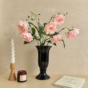 Fleurs de pivoine artificielles Yasunobu en soie, branche à 2 têtes, rose foncé, blanc, champagne, rouge, bleu, décoration de mariage et de maison - Product Image 2