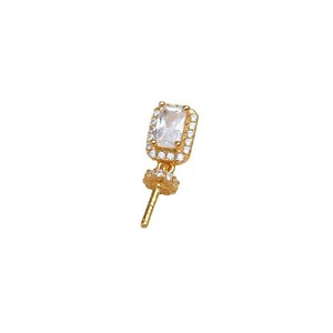 Pendentif carré en argent S925 avec perle, accessoires de bricolage, support vide, apprêts de bijoux semi-finis, catégorie de produit 5740 - Product Image 5