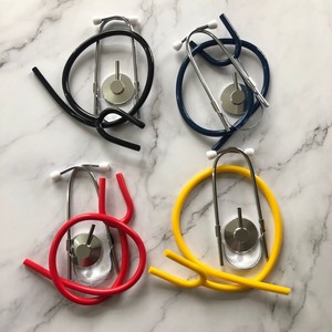 Stéthoscope en aluminium, simple face, instrument d'enseignement médical manuel, utilisation hospitalière, couleur argent - Product Image 1