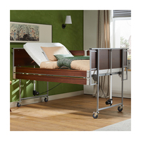 Lit médical électrique de luxe multifonctionnel réglable pour soins à domicile, usage médical pour personnes âgées, avec fonction toilette et repose-jambes, lit d'hôpital manuel