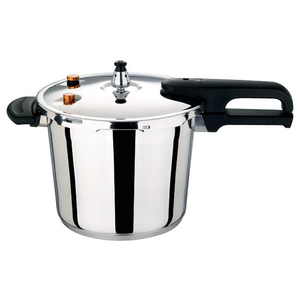 Cuisinière à pression en acier inoxydable poli 304/201 de 6 L (24 cm) en forme de U, écologique, vente chaude 2021, poignée en bakélite noire - Product Image 2