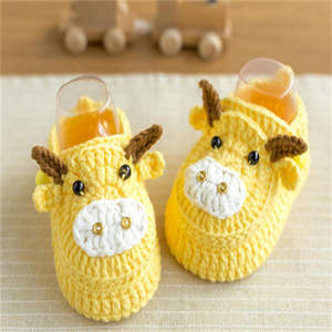 Chaussures d'hiver pour bébé personnalisées faites à la main, 0-6 <span class=keywords><strong>mois</strong></span>, <span class=keywords><strong>bottes</strong></span> en coton pour nourrissons, chaussures au crochet pour nouveau-né - Product Image 2