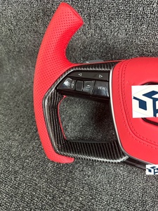 Volante personalizable S Line Volante Lenkrad de fondo plano medio de cuero para Audi A3 A6 C7 R8 <span class=keywords><strong>RS3</strong></span> S3 A7 RS6 A4 B9 B8 TT R8 A8 - Product Image 3