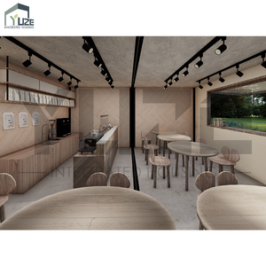 Bar <span class=keywords><strong>Ristorante</strong></span> Container su Due Piani per Esterni 20FT 40FT Caffetteria Container Unica con Ampia Finestra - Product Image 6