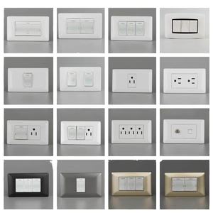 Interruptores y Enchufes de Pared Estándar de EE. UU. y UE de 118*72 mm, 15 A, 125 V, con Puertos USB A y C para México, Colombia, Perú, Venezuela - Product Image 1