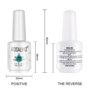 Rosalind Wholesale 15ml <span class=keywords><strong>Top</strong></span> Coat et Base Coat en Caoutchouc OEM Vernis à Ongles UV Facile à Appliquer Gel Caoutchouc Transparent pour Salon de Manucure - Product Image 6