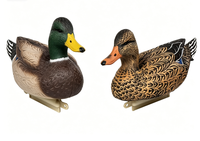 Paire de leurres flottants en forme de canard, avec revêtement épais gaufré dégradé, large quille lestée, attirant les oiseaux aquatiques pour étangs et bassins, décoration extérieure de jardin