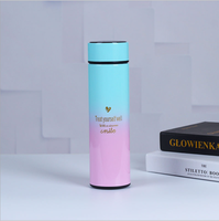 Nuevo producto Sensor personalizado Pantalla LED Temperatura Taza termo inteligente con soporte para teléfono móvil