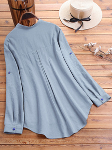 Blusa Vintage para Mujer Casual con Estampado Floral Colorido y Botones, Camisa <span class=keywords><strong>de</strong></span> Manga Larga, Tops y Blusas para Mujer, Blusa Blanca en Tallas Grandes - Product Image 6