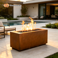 Brasero à gaz en acier Corten, table de feu extérieure, brasero au propane pour patio