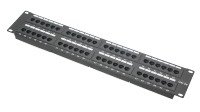 Panel Patch Kabel Data Center 19 Inch 1U Rack Mount 48 Port Cat5 UTP RJ45 100MHz 110 IDC Bersertifikasi CE RoHS untuk Jaringan Keystone