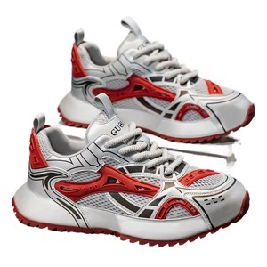 Chaussures de course pour hommes, nouveau style 2026, lacets, tendance mode, printemps automne, semelle extérieure en caoutchouc, tige en PU épaisse, bout rond - Product Image 1