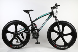 Bicicleta de montaña Unisex de acero de alto carbono de 26 pulgadas, neumático grueso para hombre, 21 velocidades, 27/30 velocidades, 4,0 neumáticos, estilo nieve, freno de disco, aleación de aluminio - Product Image 3