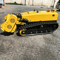 Tondeuse à fléaux électrique commerciale sur chenilles, télécommande sans fil, tout-terrain, zéro-turn, certifiée CE, pour le débroussaillage de grands jardins